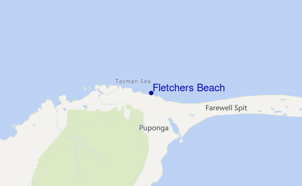 locatiekaart van Fletchers Beach