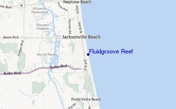 locatiekaart van Fluidgroove Reef