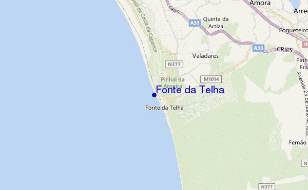 locatiekaart van Fonte da Telha