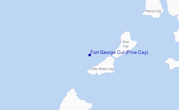 locatiekaart van Fort George Cut (Pine Cay)