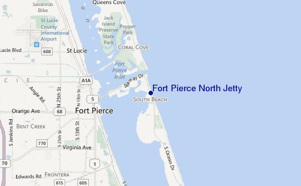 locatiekaart van Fort Pierce North Jetty