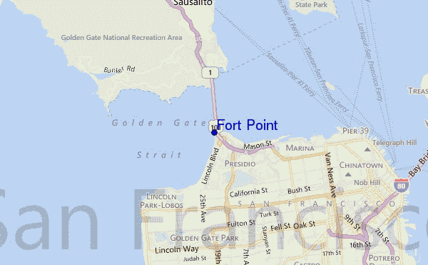 locatiekaart van Fort Point