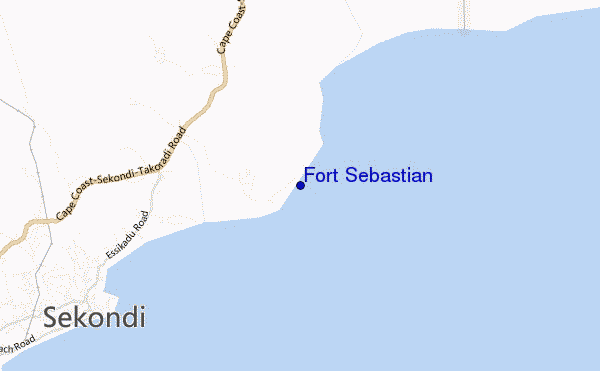 locatiekaart van Fort Sebastian