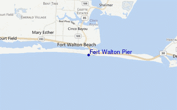 locatiekaart van Fort Walton Pier