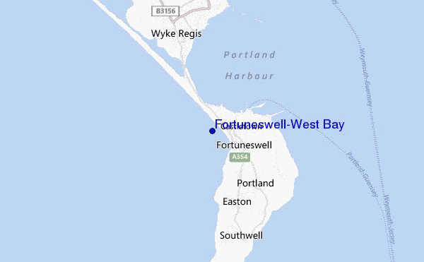 locatiekaart van Fortuneswell/West Bay
