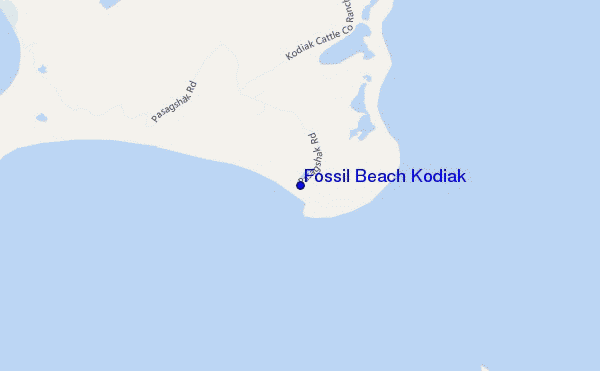 locatiekaart van Fossil Beach Kodiak