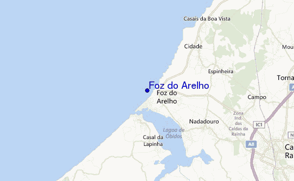 locatiekaart van Foz do Arelho