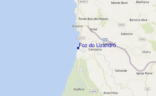 locatiekaart van Foz do Lizandro