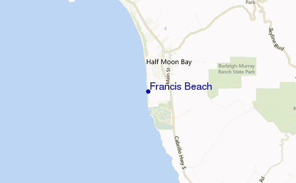 locatiekaart van Francis Beach