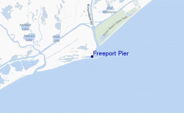 locatiekaart van Freeport Pier