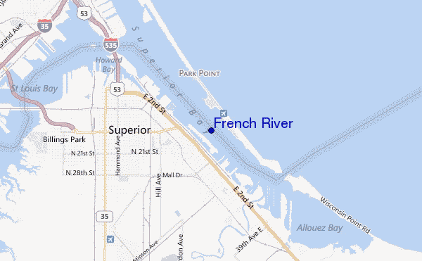 locatiekaart van French River