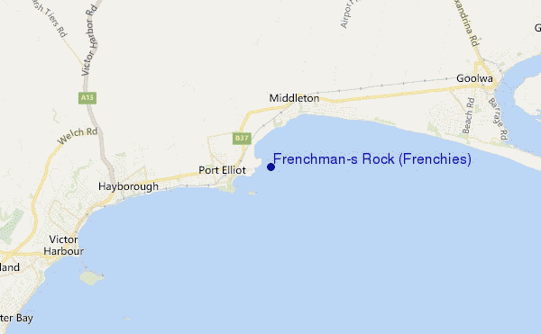 locatiekaart van Frenchman's Rock (Frenchies)