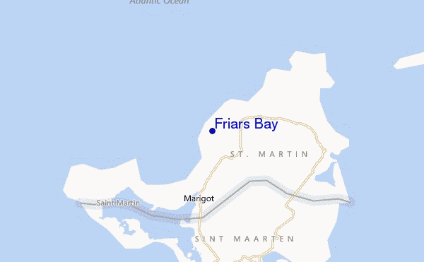 locatiekaart van Friars Bay
