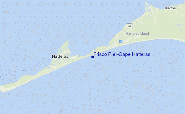 locatiekaart van Frisco Pier/Cape Hatteras