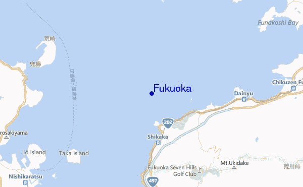locatiekaart van Fukuoka