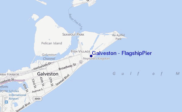 locatiekaart van Galveston - Flagship Pier