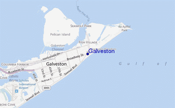 locatiekaart van Galveston