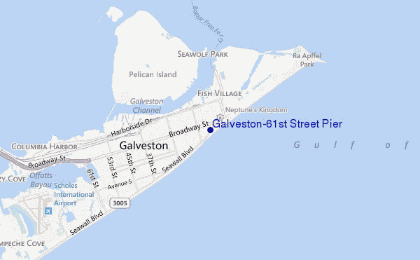 locatiekaart van Galveston-61st Street Pier