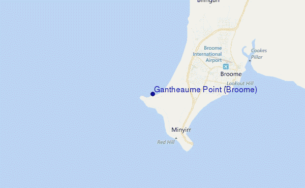 locatiekaart van Gantheaume Point (Broome)