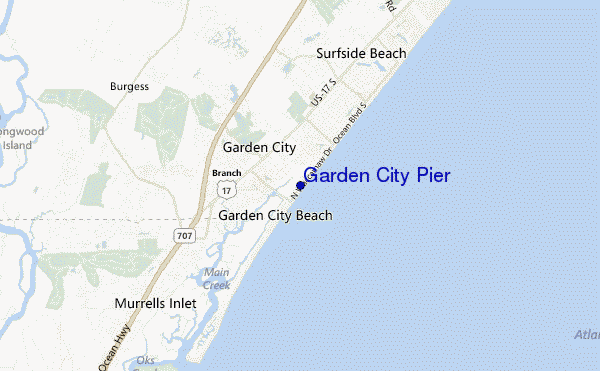 locatiekaart van Garden City Pier
