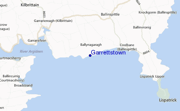 locatiekaart van Garrettstown