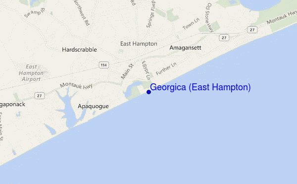 locatiekaart van Georgica (East Hampton)