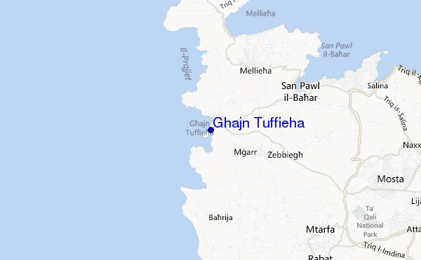 locatiekaart van Ghajn Tuffieha