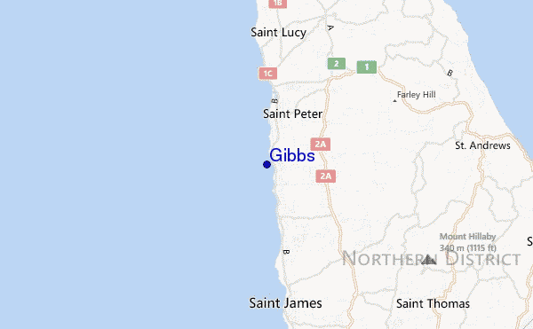 locatiekaart van Gibbs