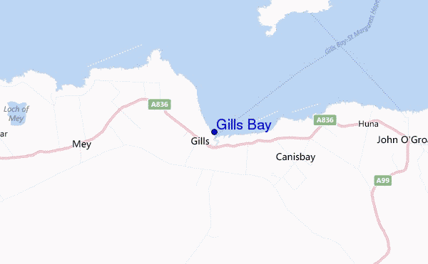 locatiekaart van Gills Bay