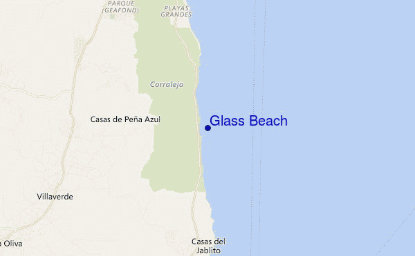 locatiekaart van Glass Beach
