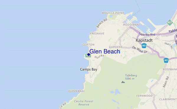 locatiekaart van Glen Beach