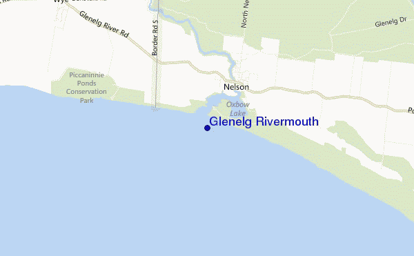 locatiekaart van Glenelg Rivermouth