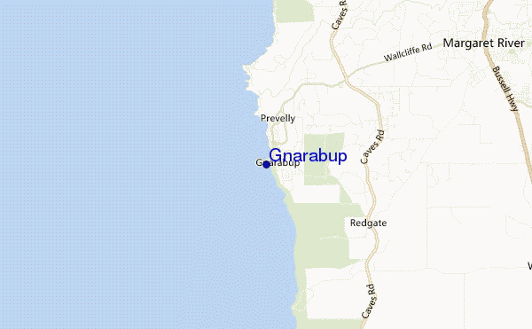 locatiekaart van Gnarabup