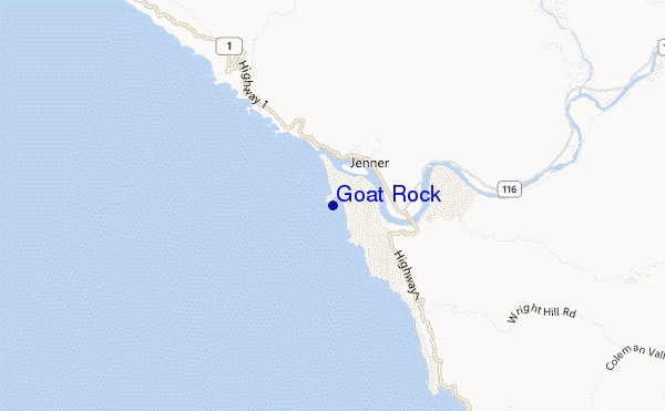 locatiekaart van Goat Rock
