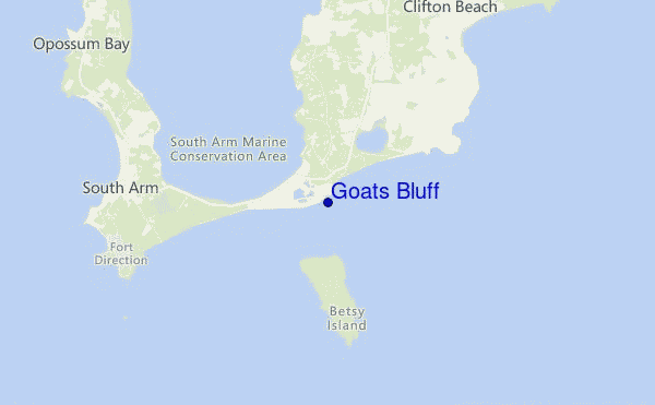 locatiekaart van Goats Bluff
