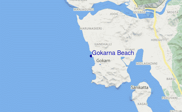 locatiekaart van Gokarna Beach