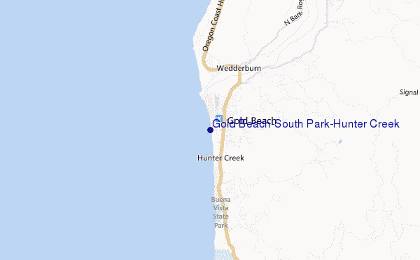 locatiekaart van Gold Beach/South Park/Hunter Creek