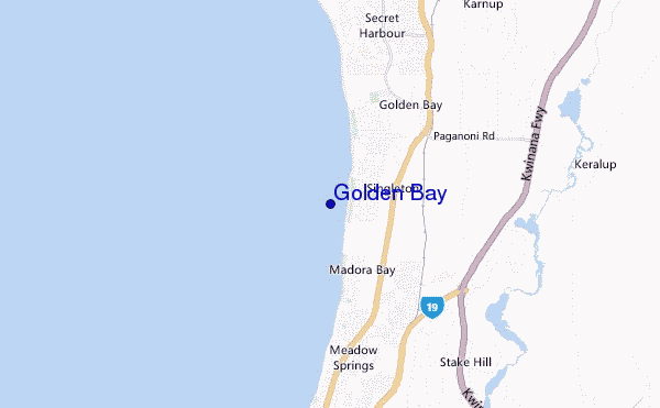 locatiekaart van Golden Bay