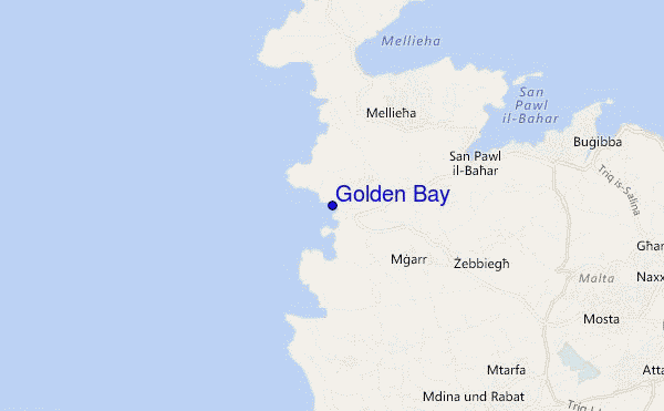 locatiekaart van Golden Bay