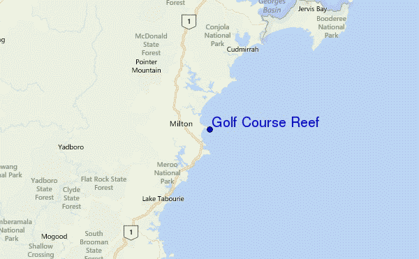 Golf Course Reef Location Map