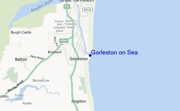 locatiekaart van Gorleston on Sea