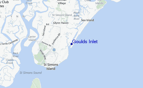 locatiekaart van Goulds Inlet