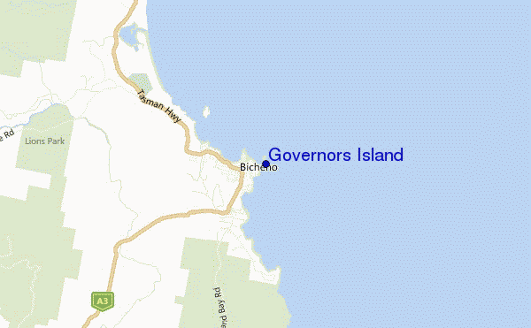 locatiekaart van Governors Island