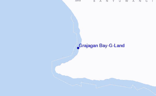 locatiekaart van Grajagan Bay/G-Land