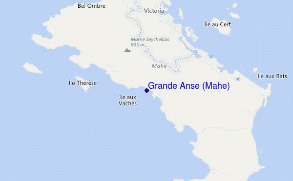 locatiekaart van Grande Anse (Mahe)