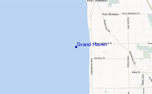 locatiekaart van Grand Haven