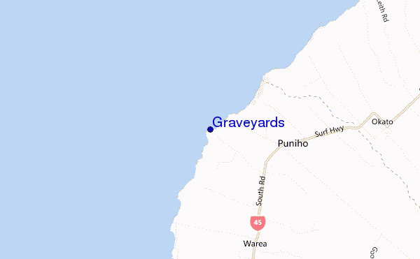 locatiekaart van Graveyards