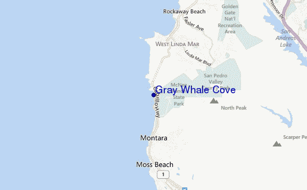 locatiekaart van Gray Whale Cove