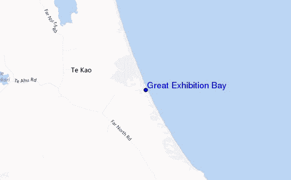 locatiekaart van Great Exhibition Bay