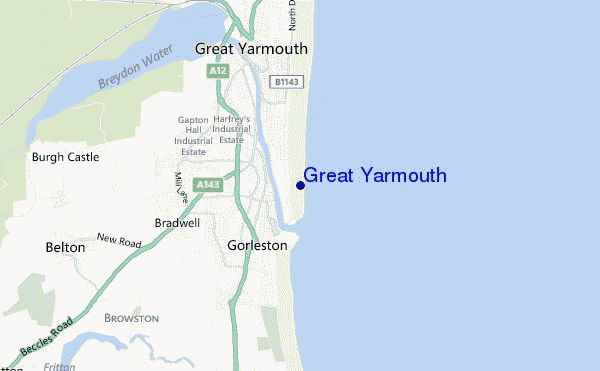 locatiekaart van Great Yarmouth